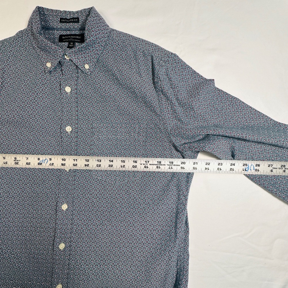 Banana Republic Mens Button Down Shirt‎ Untucked Fit Organic Cotton Small - Picture 8 of 10